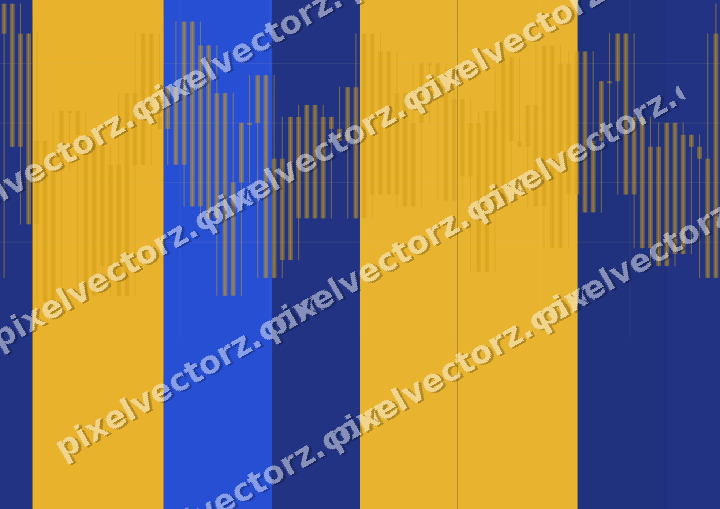 Glowing neon chart background in amber and blue