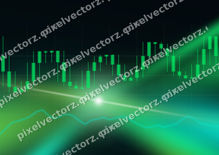 Glowing neon chart background in green and lime