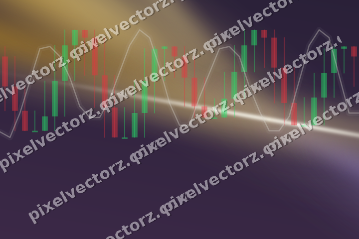 Glowing neon chart background in amber and purple