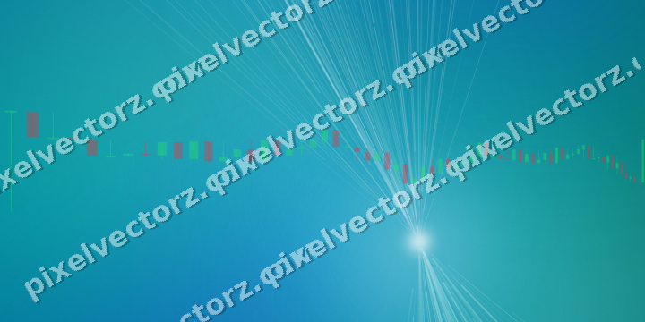 Glowing neon chart background in cyan and teal