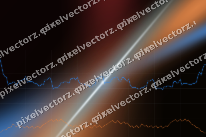 Glowing neon chart background in blue and red