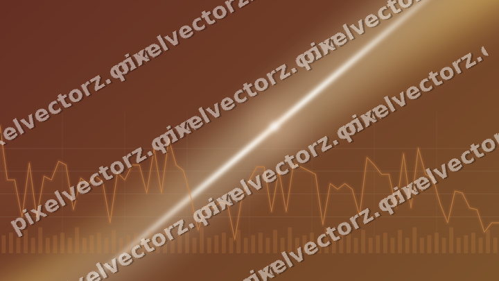 Glowing neon chart background in orange and amber