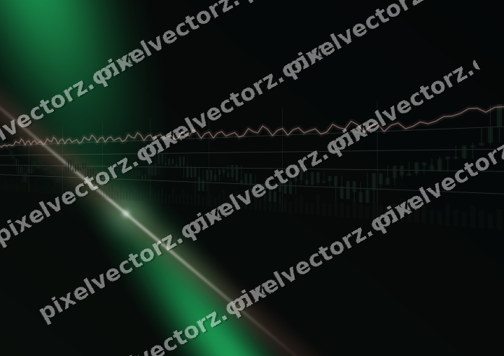 Glowing neon chart background in green and red