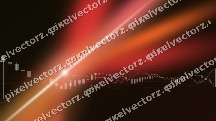Glowing neon chart background in red and orange