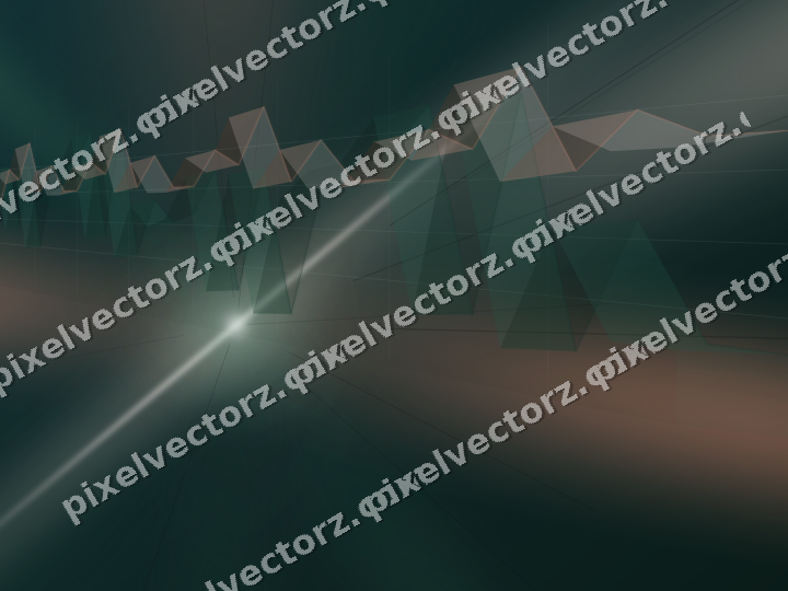 Glowing neon chart background in dark green and orange