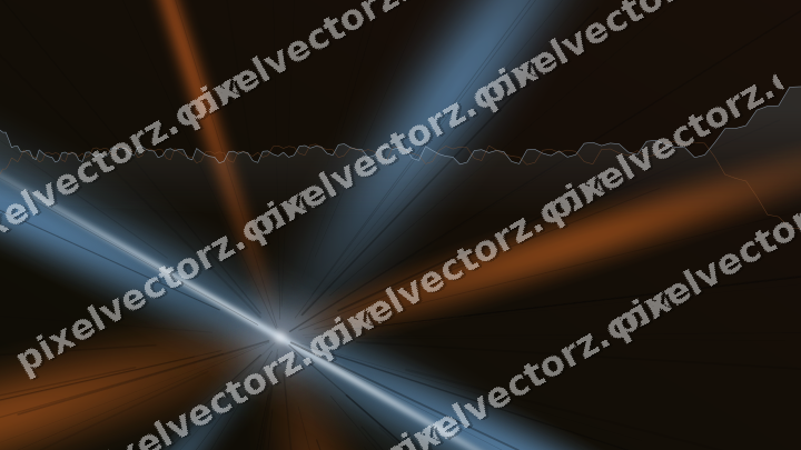 Glowing neon chart background in blue and orange