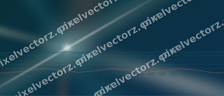 Glowing neon chart background in dark teal and orange