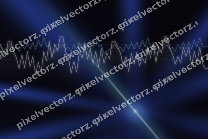 Glowing neon chart background in blue and cyan