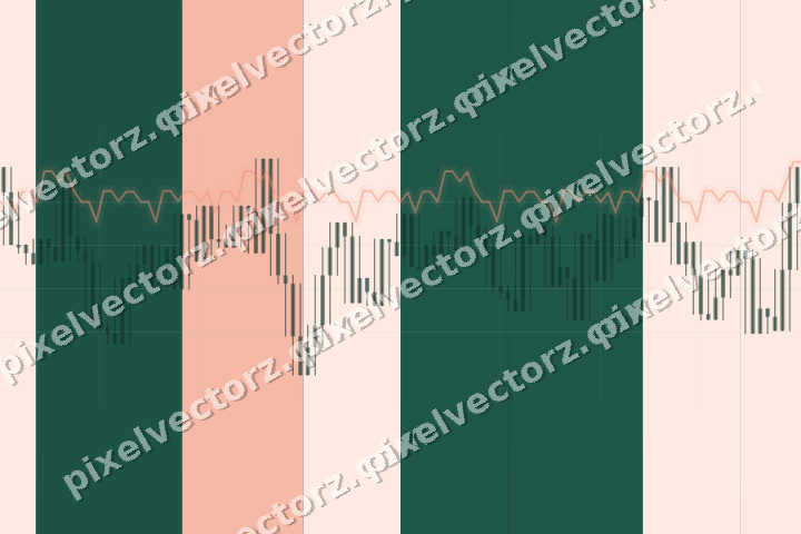 Glowing neon chart background in green and orange