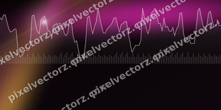 Glowing neon chart background in magenta and amber