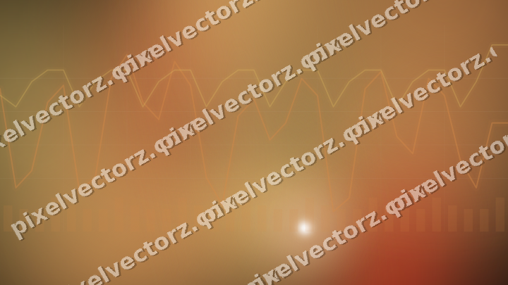 Glowing neon chart background in orange and amber