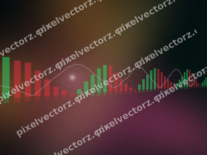 Glowing neon chart background in pink and orange