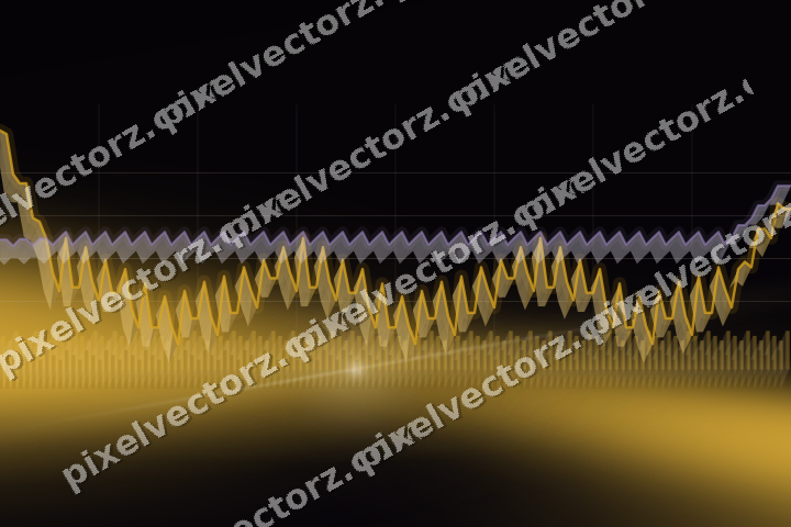 Glowing neon chart background in amber and purple