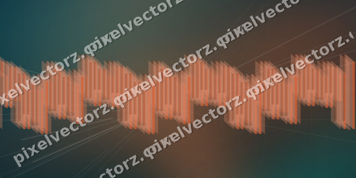 Glowing neon chart background in orange and teal