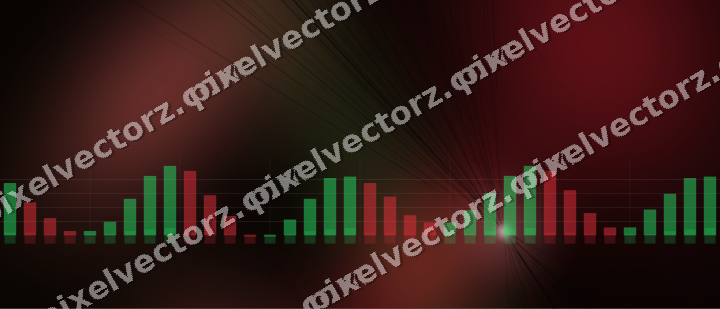 Glowing neon chart background in red and green