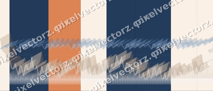 Glowing neon chart background in blue and orange