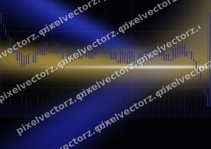 Glowing neon chart background in blue and amber