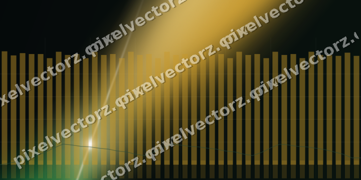 Glowing neon chart background in amber and green