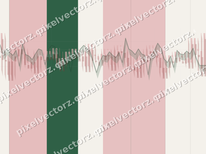 Glowing neon chart background in red and green