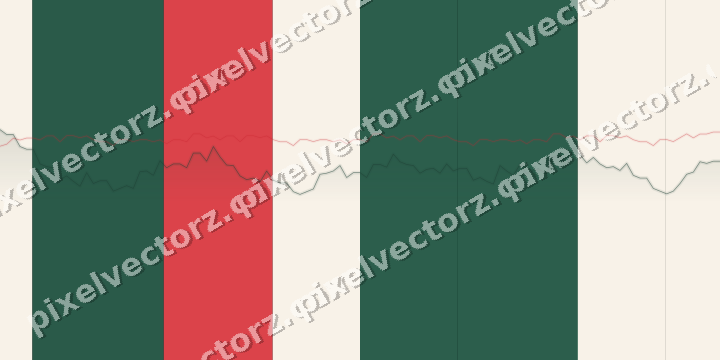 Glowing neon chart background in green and red