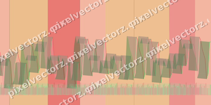 Glowing neon chart background in red and orange