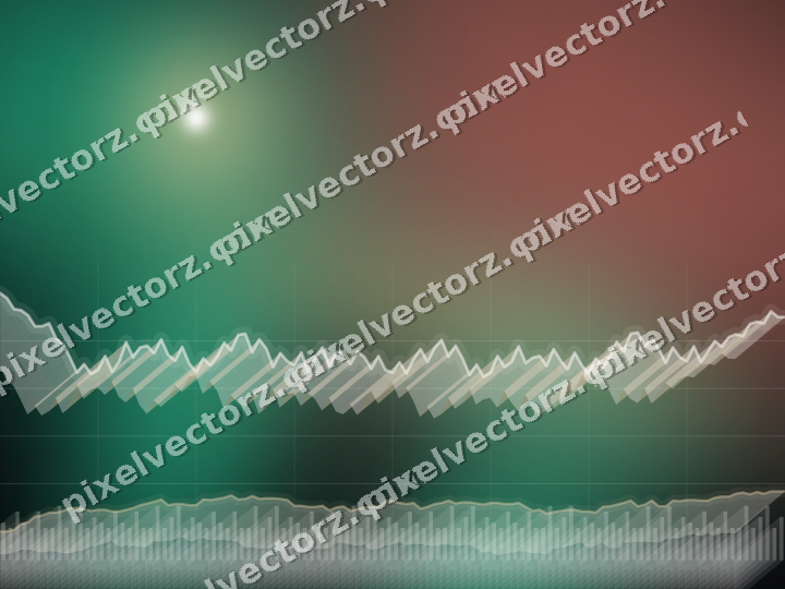 Glowing neon chart background in amber and green