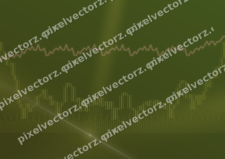 Glowing neon chart background in yellow and red