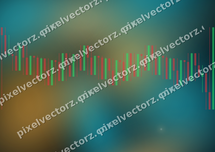 Glowing neon chart background in amber and teal