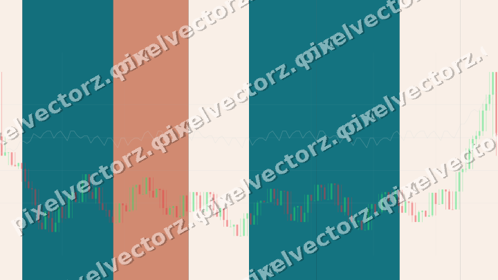 Glowing neon chart background in dark teal and orange