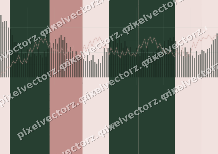 Soft pastel chart background in dark green and red