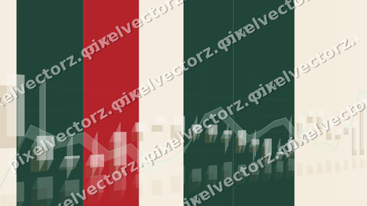 Soft pastel chart background in dark green and red