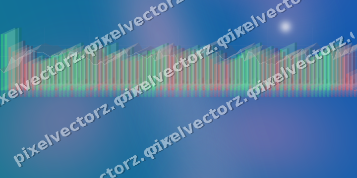 Glowing neon chart background in pink and cyan