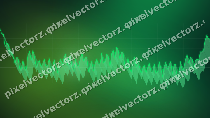 Glowing neon chart background in green and lime