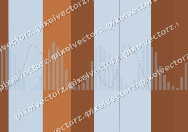 Glowing neon chart background in blue and orange