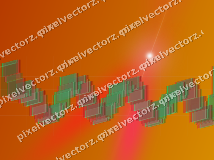 Glowing neon chart background in red and orange