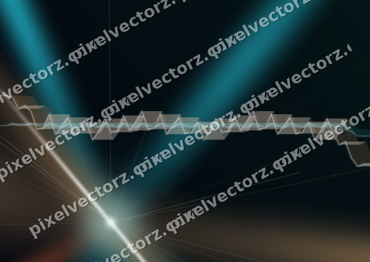 Glowing neon chart background in teal and orange