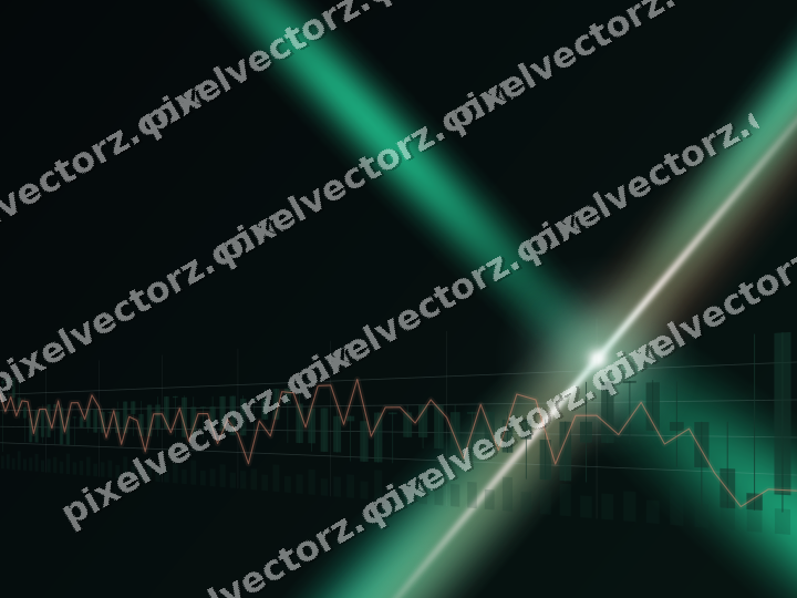 Glowing neon chart background in green and orange