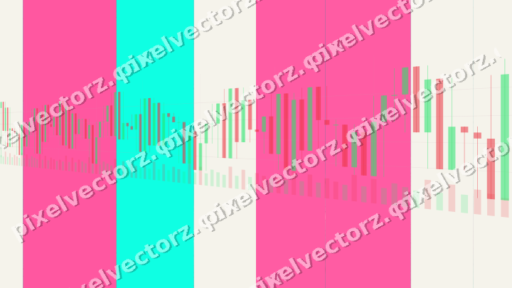 Glowing neon chart background in pink and orange