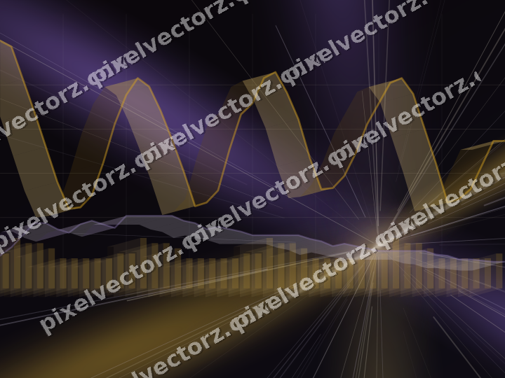 Glowing neon chart background in amber and purple