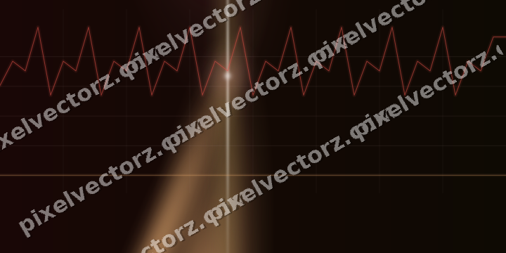 Glowing neon chart background in red and orange