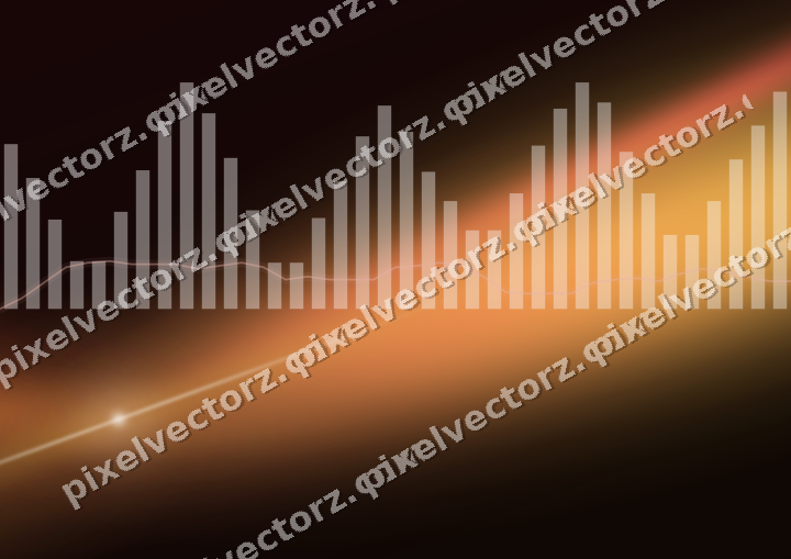 Glowing neon chart background in orange and amber