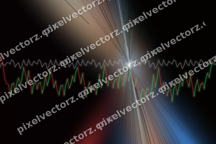 Glowing neon chart background in blue and red