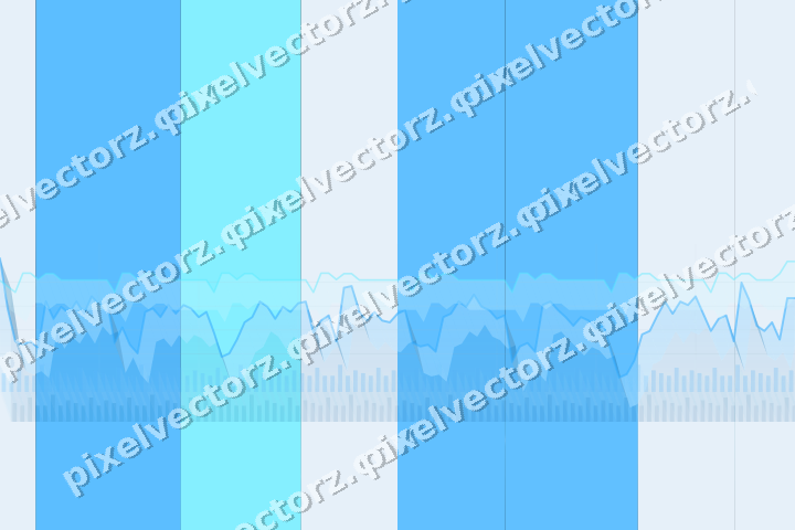 Glowing neon chart background in cyan and blue
