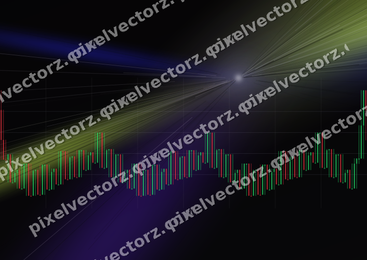Glowing neon chart background in blue and purple