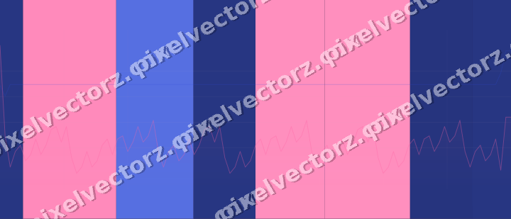 Glowing neon chart background in pink and blue