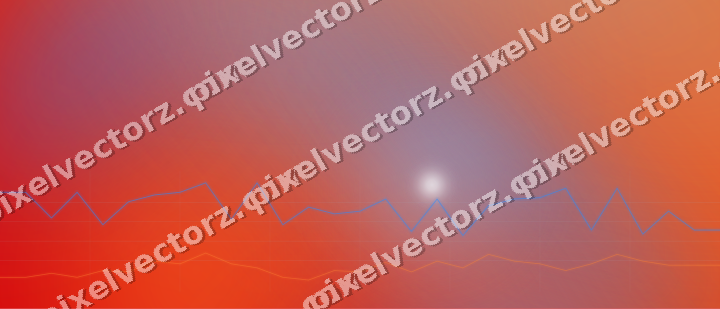 Glowing neon chart background in blue and red