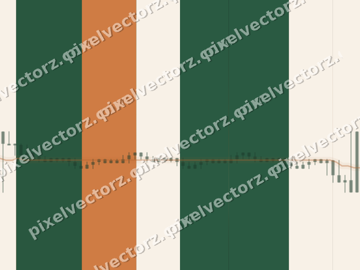 Glowing neon chart background in green and orange