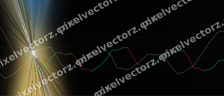 Glowing neon chart background in blue and amber