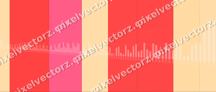 Glowing neon chart background in red and orange