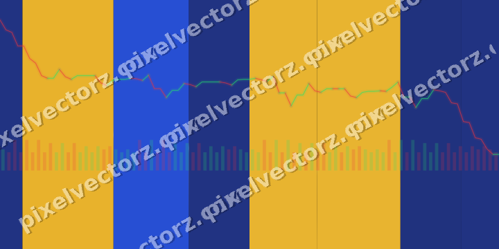 Glowing neon chart background in amber and blue